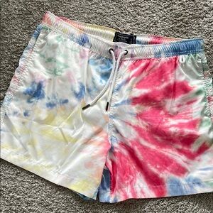 Men’s Abercrombie & Fitch Tie-Dye Swim Trunks with Pockets